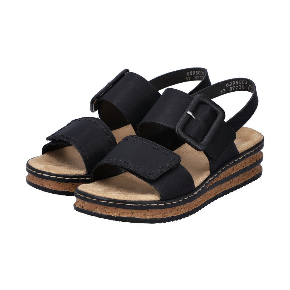 Rieker Wedge Sandal 62950-00 Black