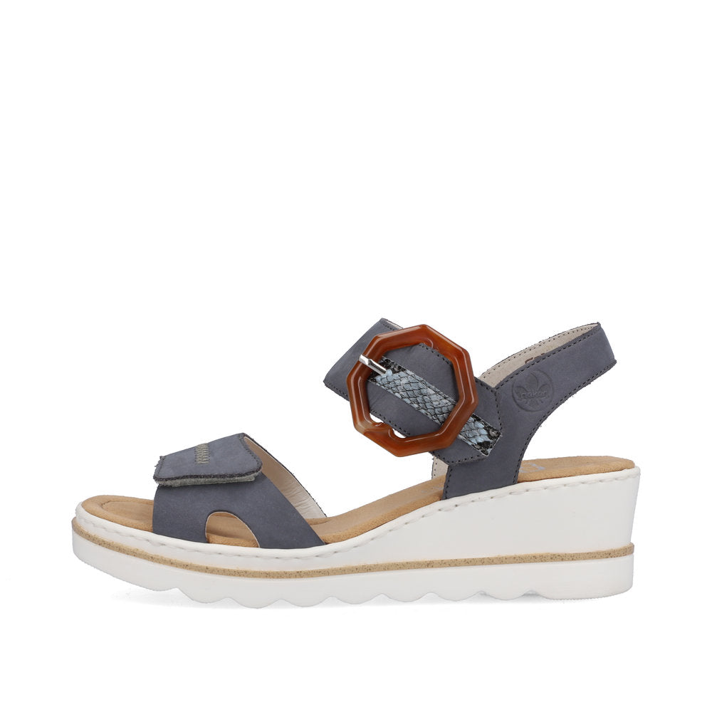 Rieker Wedge Sandal BLUE 67476-14