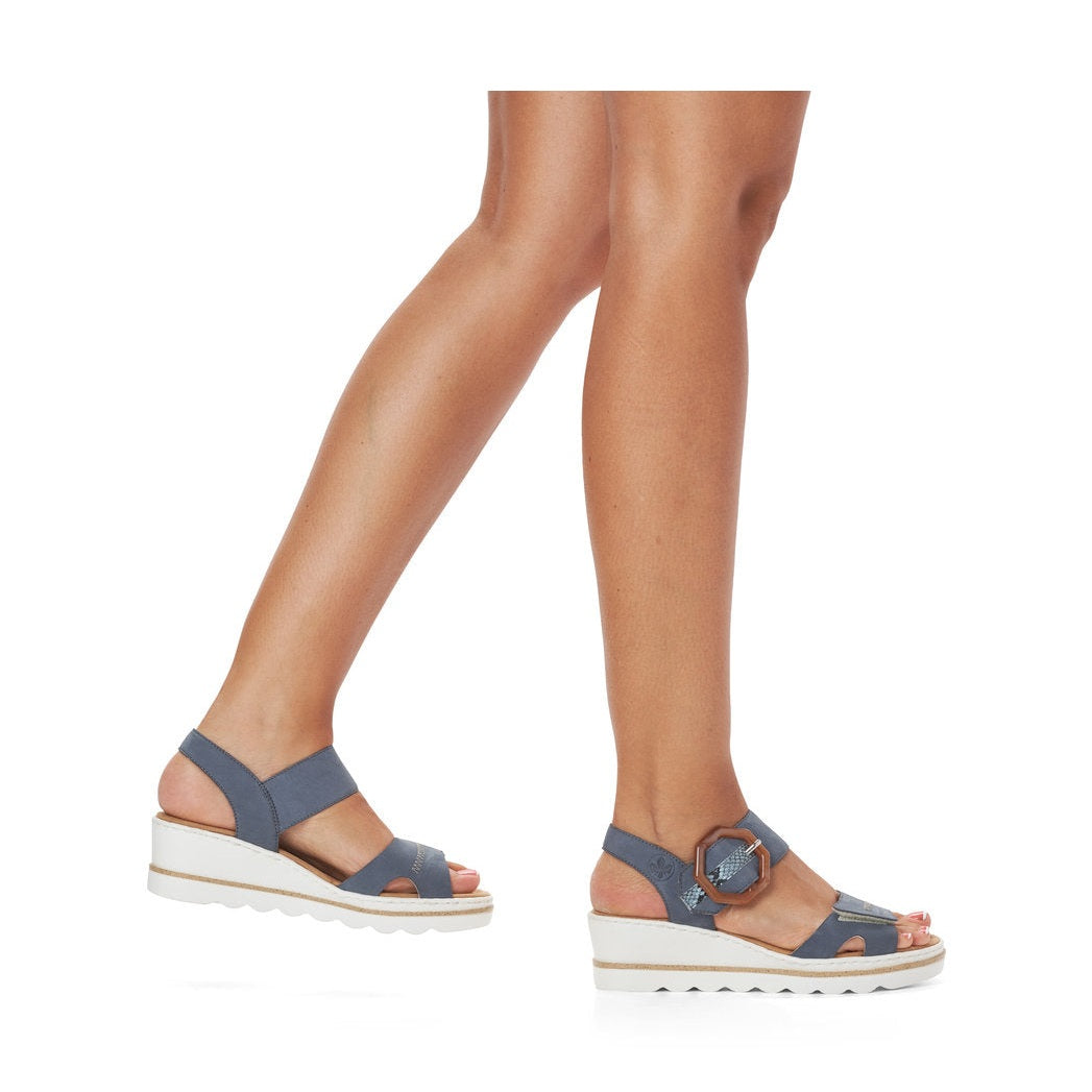 Rieker Wedge Sandal BLUE 67476-14