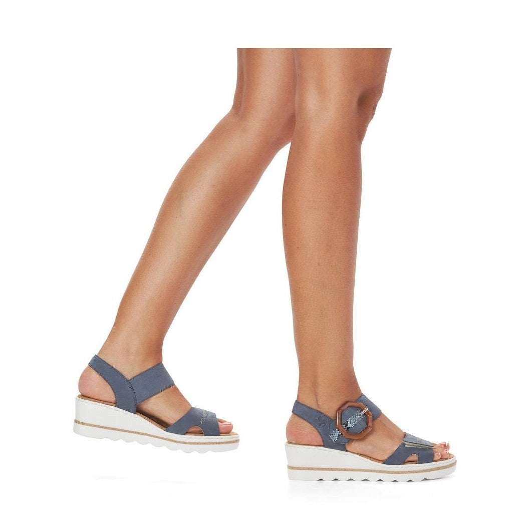Rieker Wedge Sandal BLUE 67476-14