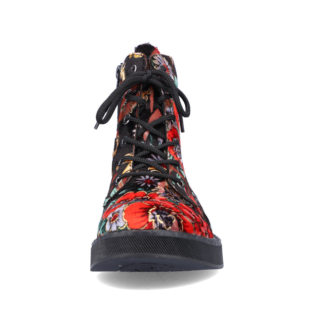 Rieker 72010 BLACK FLORAL Ankle Boot 72010-90
