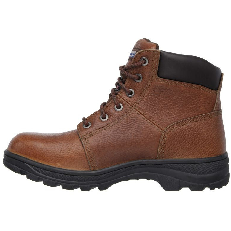 Skechers Men's Boot Relaxed Fit - Workshire ST BROWN Lace up Boot 77009ECBLK