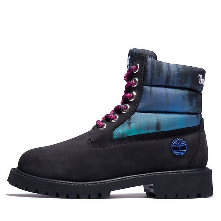 Timberland 6in Premium Black Quilted Northern Lights Boot