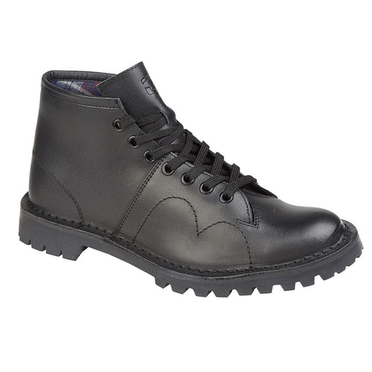 Grafters Original BLACK Leather Unisex Monkey Boots B430