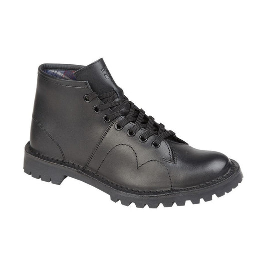 Grafters Original BLACK Leather Unisex Monkey Boots B430