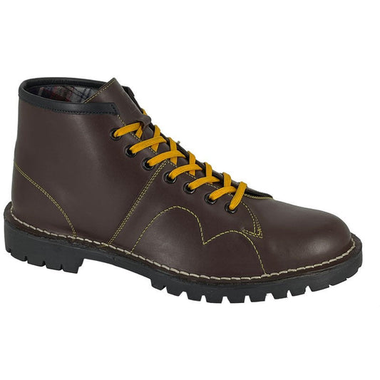 Grafters Original Cherry Red Leather Unisex Monkey Boot B430