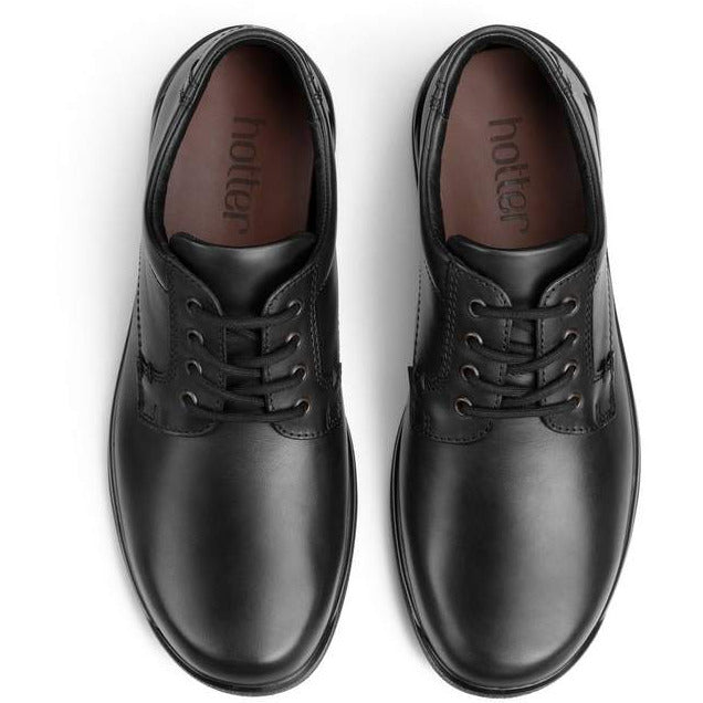 Hotter Burton Black Wide (Dual) Fit Lace Up Shoe