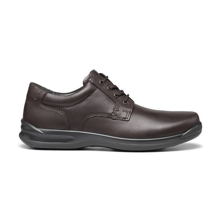 Hotter Burton Brown Leather Wide Dual Fit Lace Up Shoe