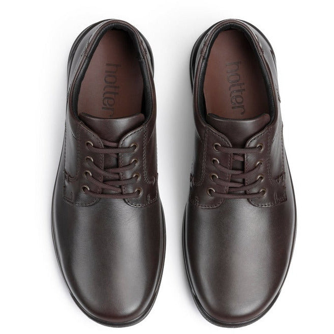 Hotter Burton Brown Leather Wide ( Dual ) Fit Lace Up Shoe