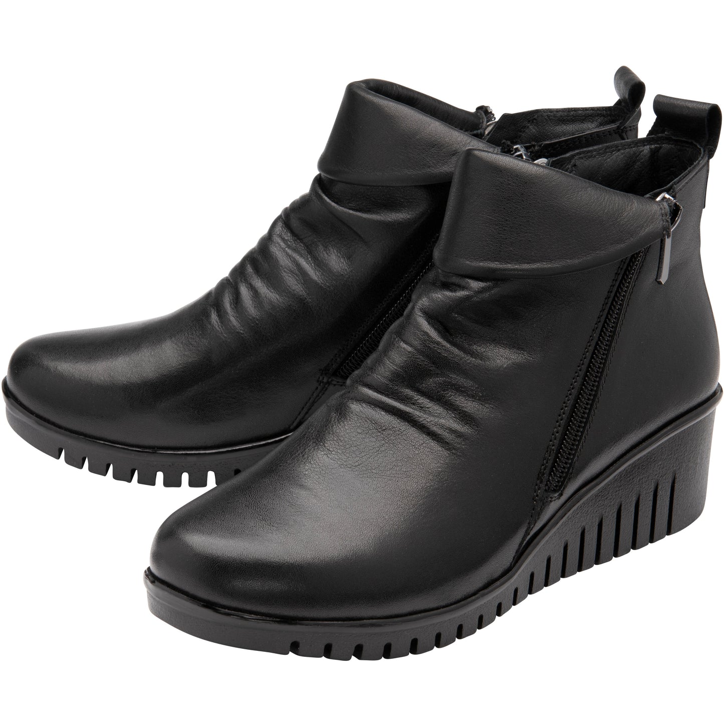 Lotus Ankle Boot in soft leather Cordelia BLACK