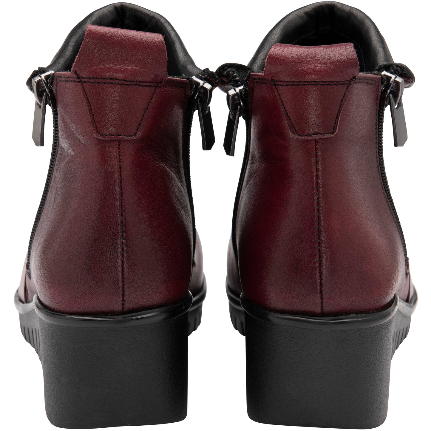 Lotus Ankle Boot in soft leather Cordelia BORDO