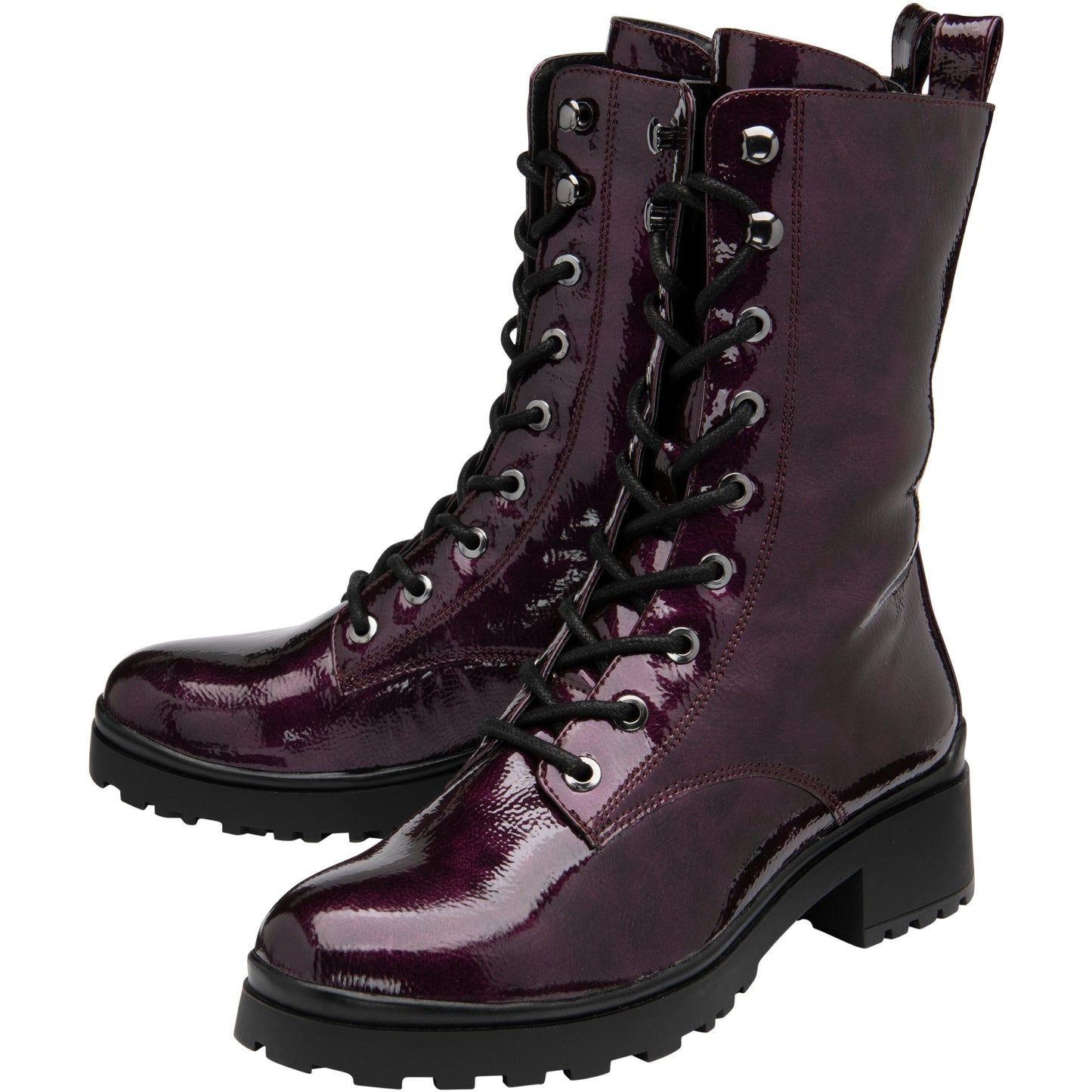 Lotus Mid Calf Boot Delaney PURPLE Patent