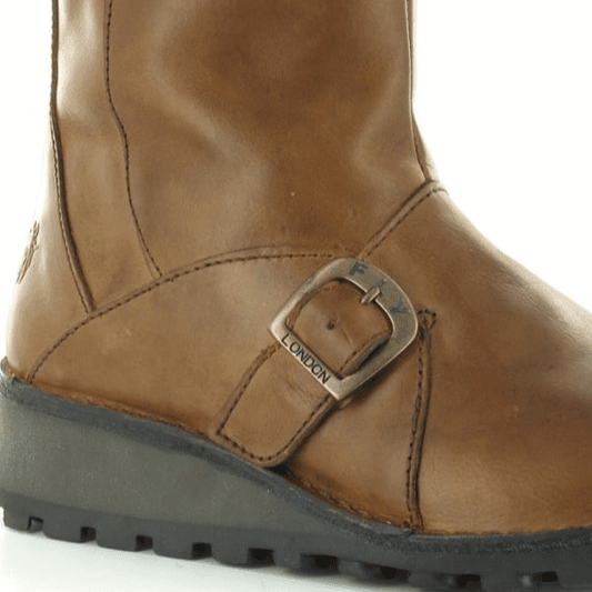 FLY London Mid Calf Boot MES 2 Camel Leather