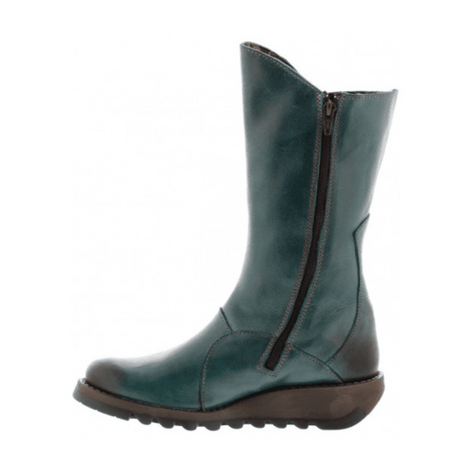 Fly London Mid Calf Boot MES 2 Petrol Leather
