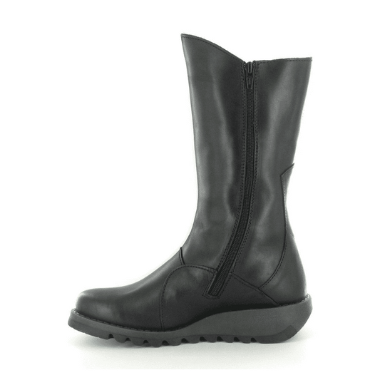 Fly London Mid Calf Boot Mes 2 Black Leather