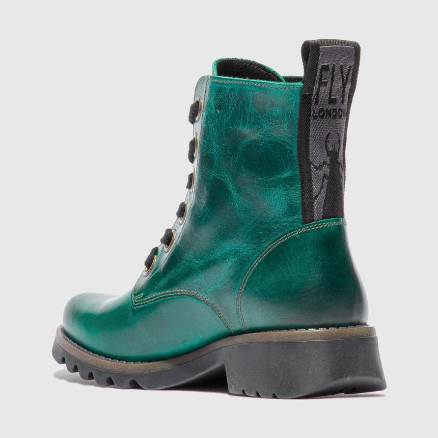 Fly London Ankle Boot Ragi SHAMROCK Soft Leather Military Style Lace Boot