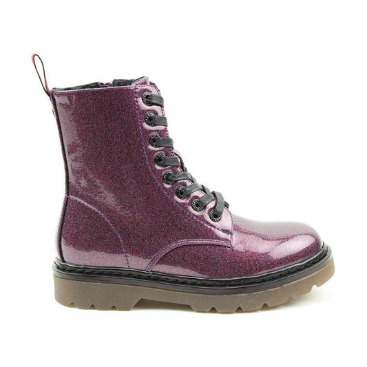 Heavenly Feet Ankle Boot with lace and zip Justina PURPLE SPARKLE