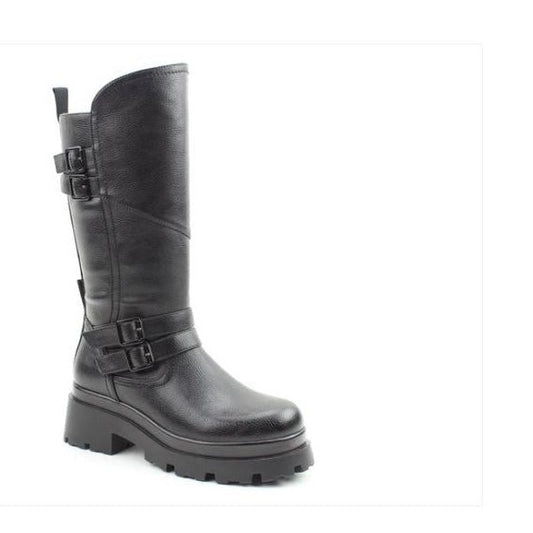 Heavenly Feet Mid calf boot Powell BLACK with full Zip