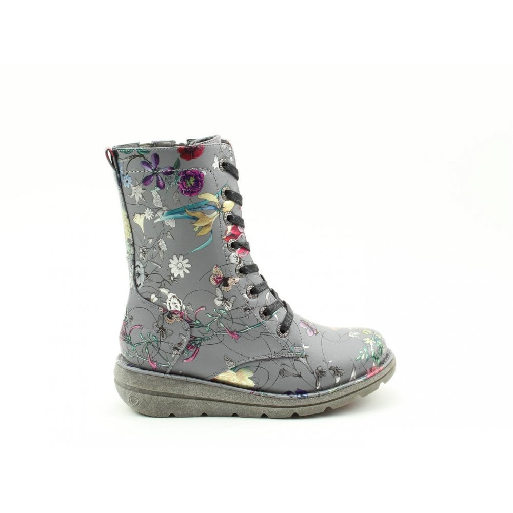 Heavenly Feet Ankle Boot Martina GREY FANTASY with lace and zip