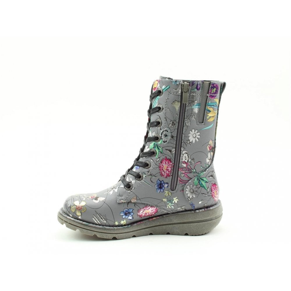 Heavenly Feet Ankle Boot Martina GREY FANTASY with lace and zip