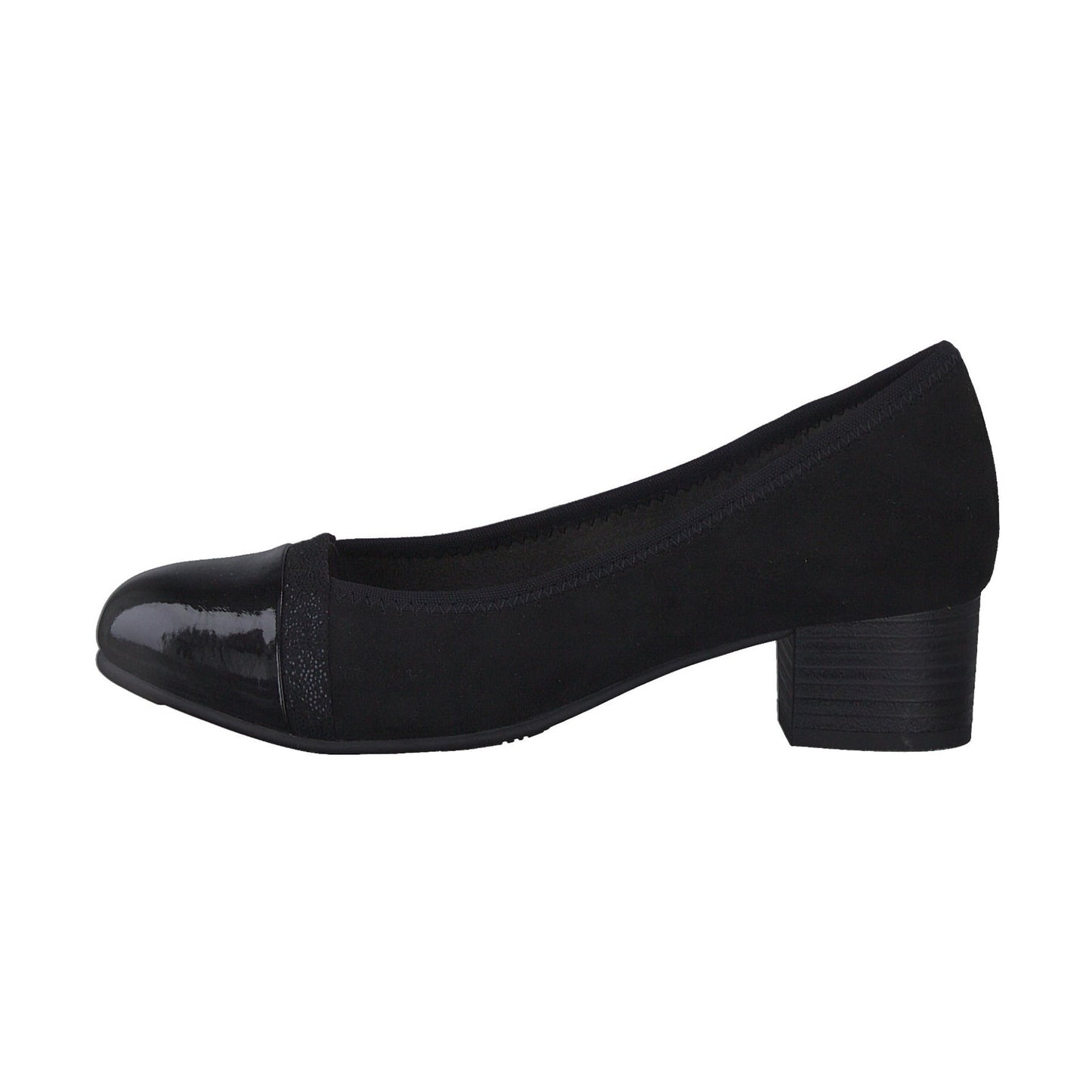 Jana Classic Court Shoe in Wide Fitting BLACK 22366-001