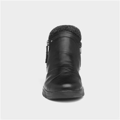 Jana Ankle Boot Leather with zip 26461 BLACK