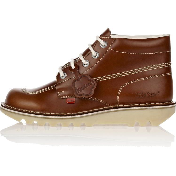 Mens Kickers Kick Hi DARK TAN Leather