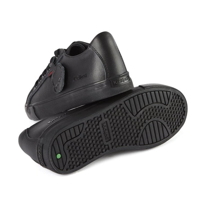 Kickers Tovni Lacer BLACK Leather School Shoe