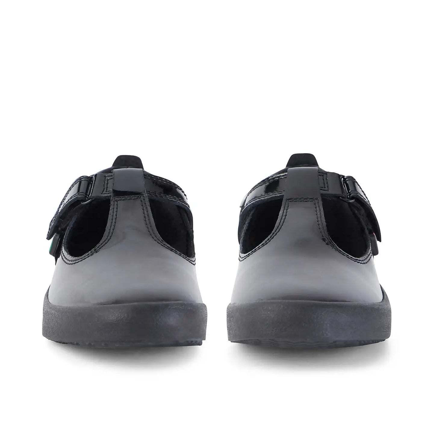 Kicker Junior Girls Karico T Vel Black PAT Leather School Shoe KARICO T VEL