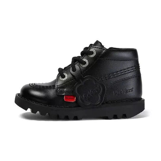 Kickers Kids KICK Hi ZIP BLACK LEATHER Boots 115825