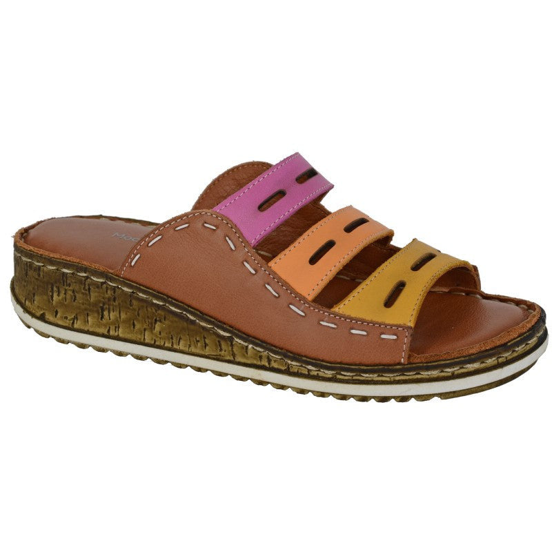 Mod Comfy L303 TAN MULTI Mule Sandal