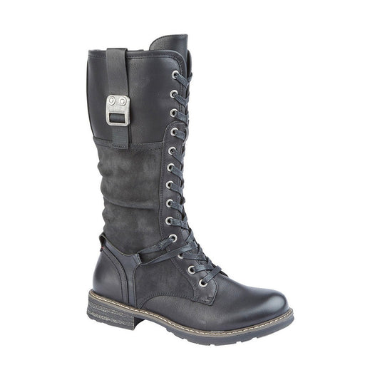 Cipriata GABRIELA Black Long boot with Laces and inside zip L307