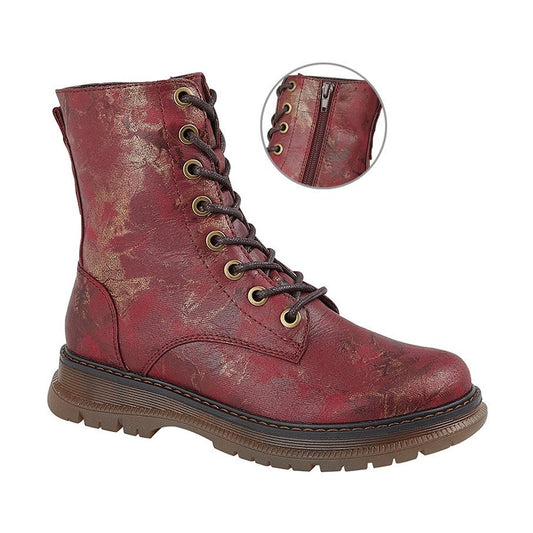Cipriata Ankle Boot Burgundy L310 Lace Up Boot with zip