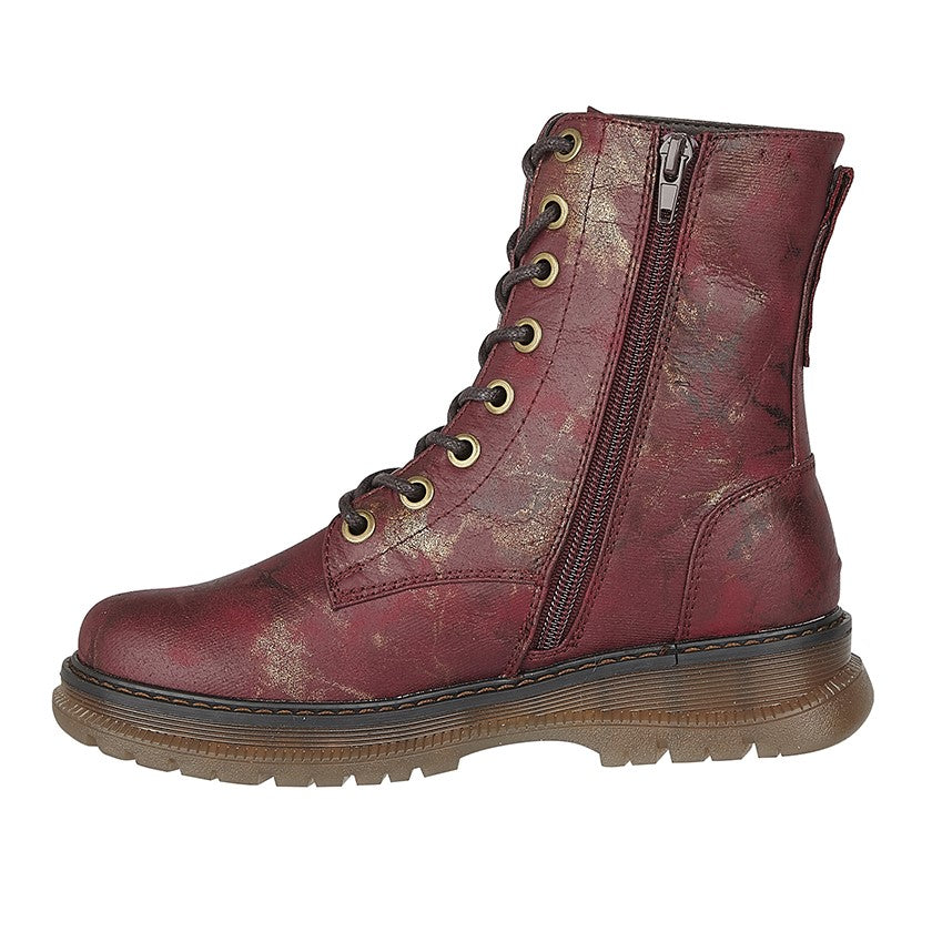 Cipriata Ankle Boot Burgundy L310 Lace Up Boot with zip