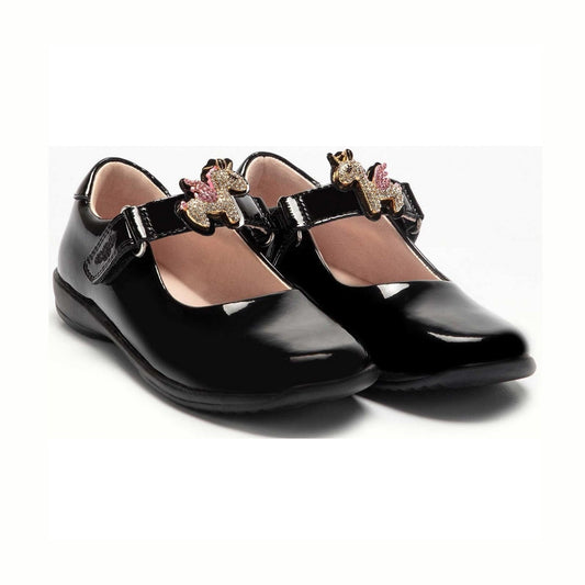 Lelli Kelly LK8100 BLISS F Fitting BLACK PAT unicorn changeable straps