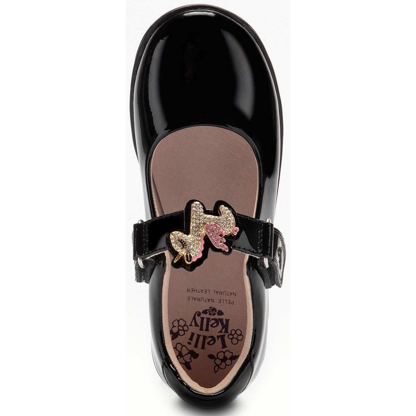 Lelli Kelly LK8100 BLISS F Fitting BLACK PAT unicorn changeable straps