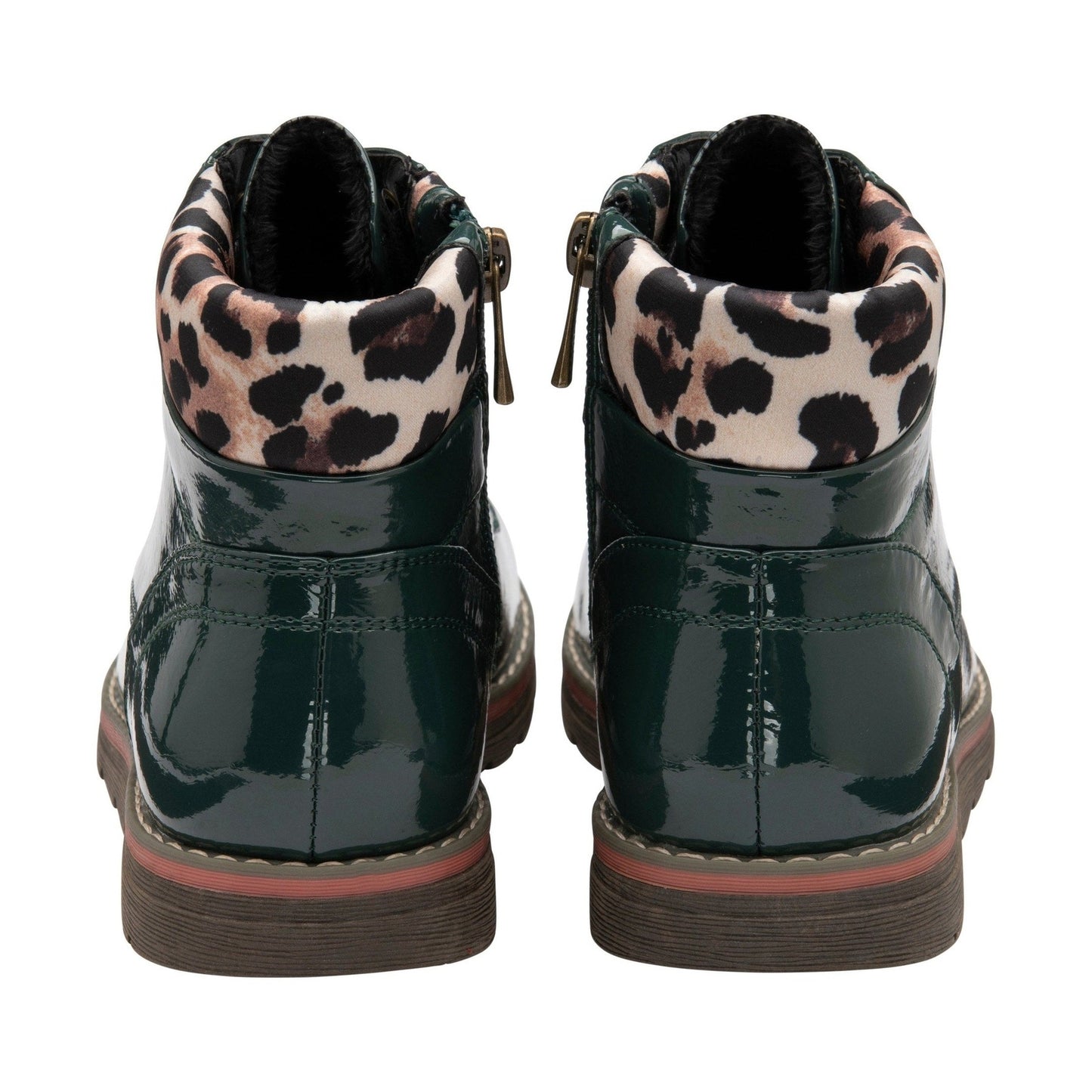 Lotus Ankle Boots Naomi GREEN and Leopard-Print