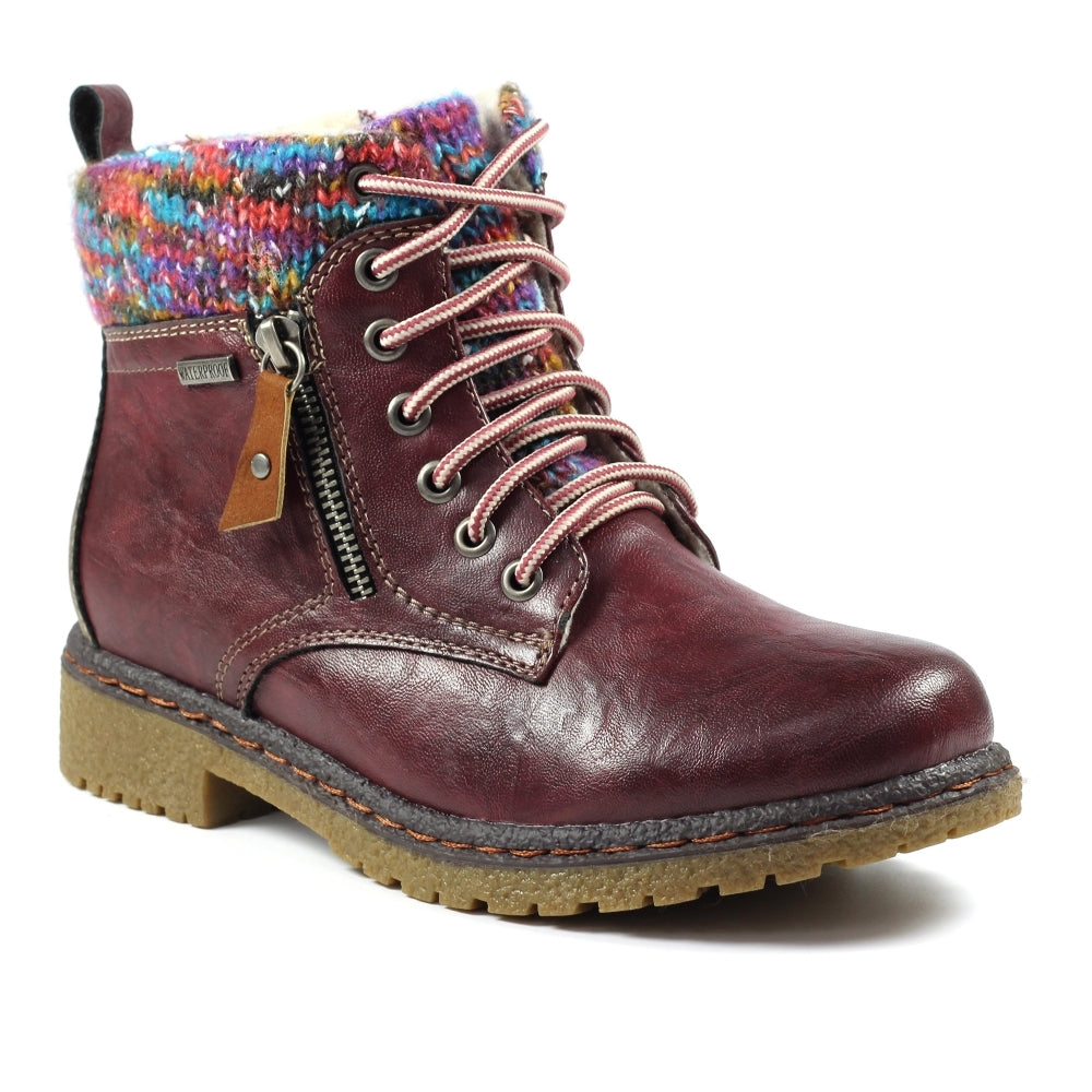 Lunar Hiker Boot Jalapeno BURGUNDY GLB099 Waterproof with zip