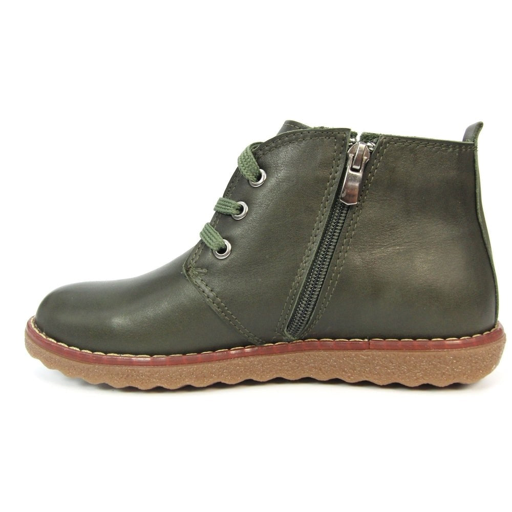 Lunar Ankle Boot with lace and zip GLR003 Claire GREEN
