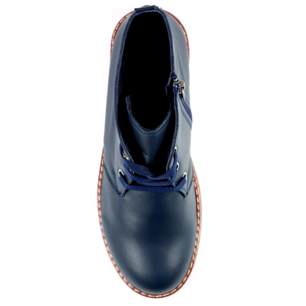 Lunar Ankle Boot with lace and zip GLR003 Claire NAVY GLR003