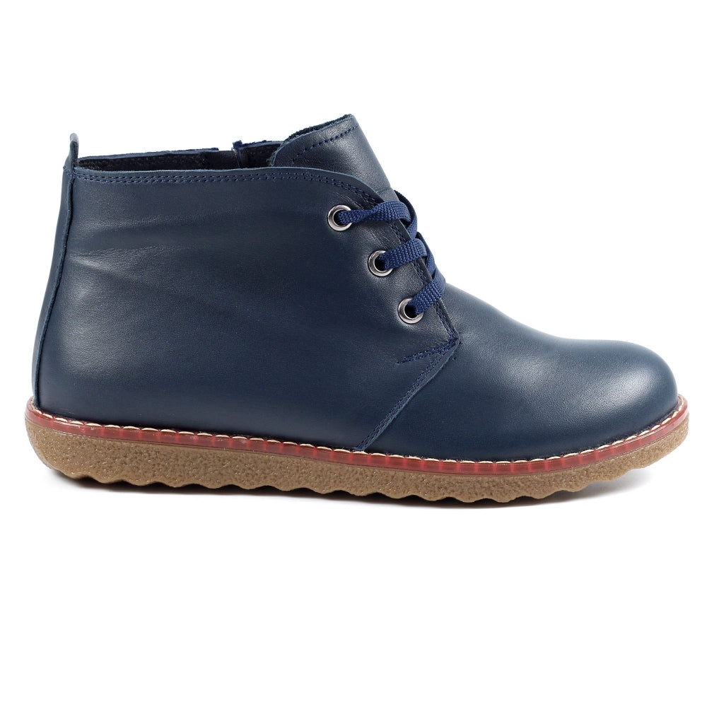 Lunar Ankle Boot with lace and zip GLR003 Claire NAVY GLR003