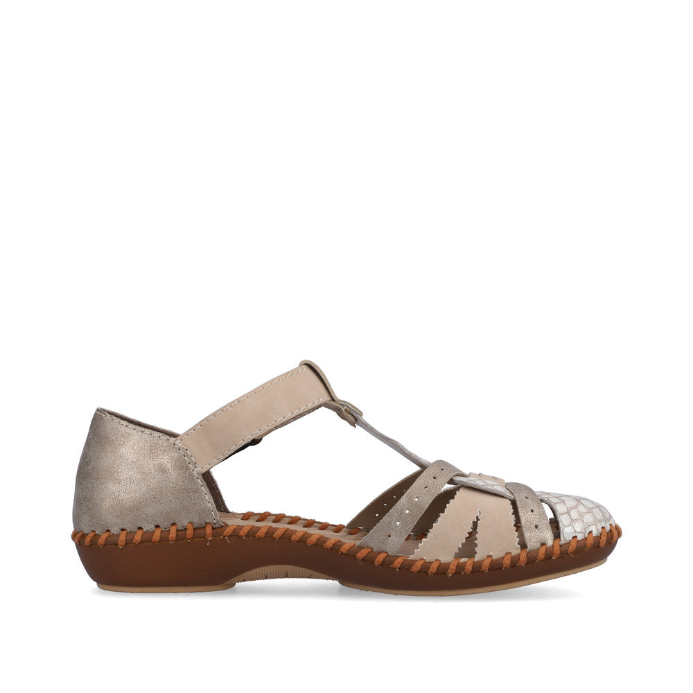 Rieker Casual Bar Shoe BEIGE MULTI M1650-60