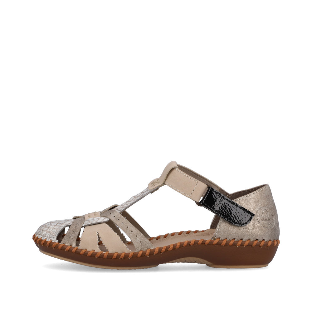 Rieker Casual Bar Shoe BEIGE MULTI M1650-60