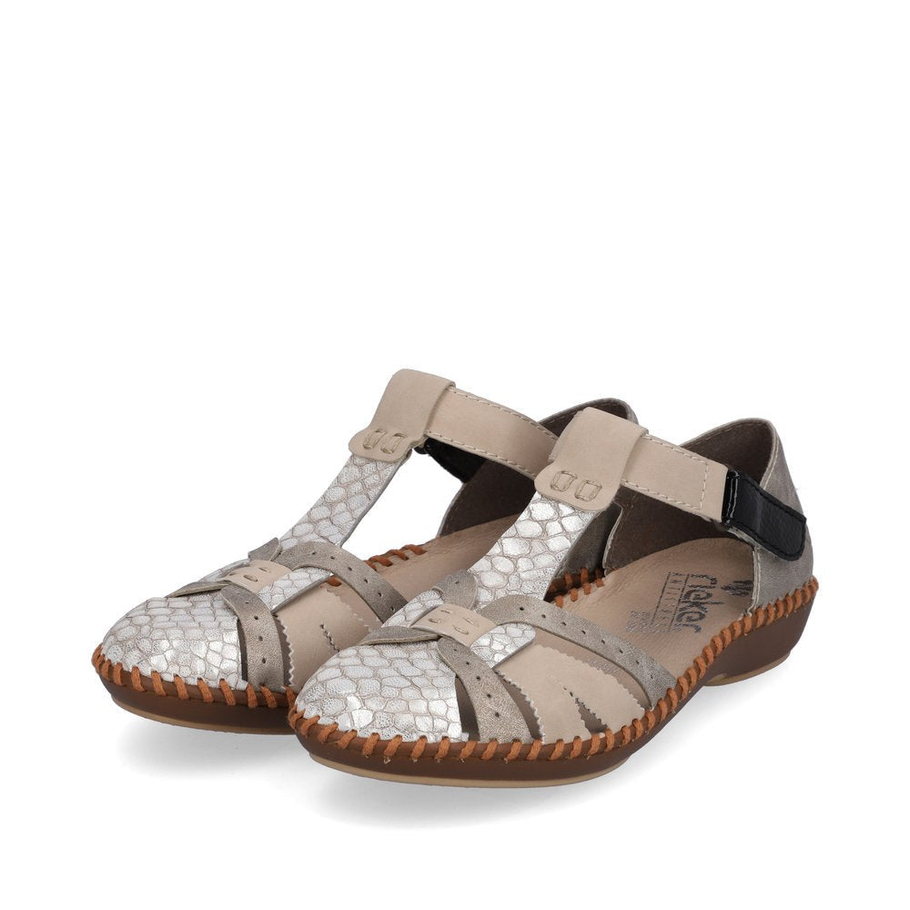 Rieker Casual Bar Shoe BEIGE MULTI M1650-60