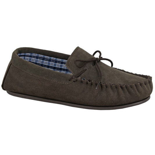 Mokkers M245 Bruce Brown Suede Leather Moccassin Slipper