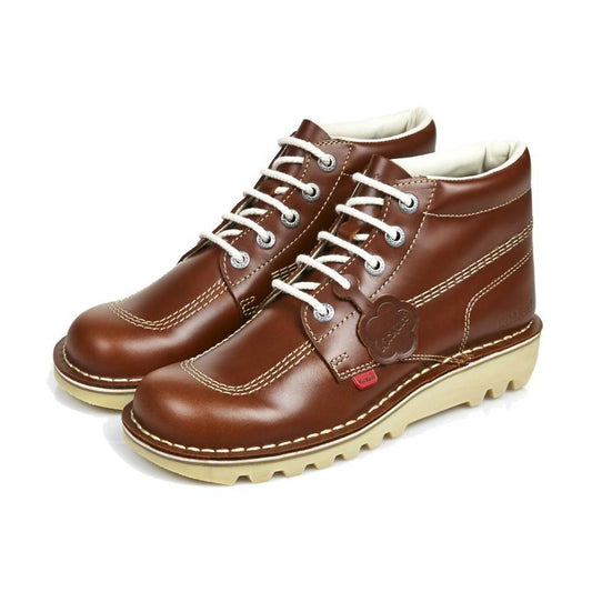 Mens Kickers Kick Hi DARK TAN Leather