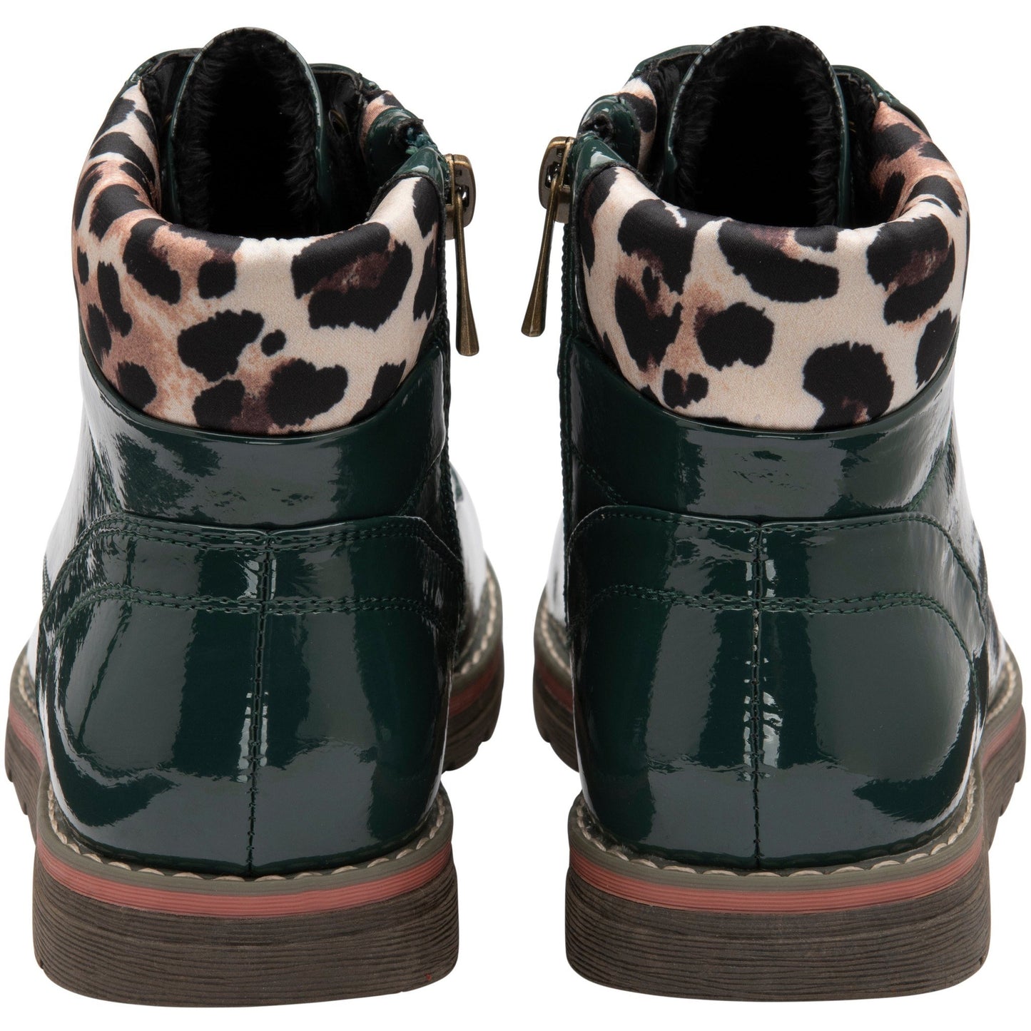 Lotus Ankle Boots Naomi GREEN and Leopard-Print