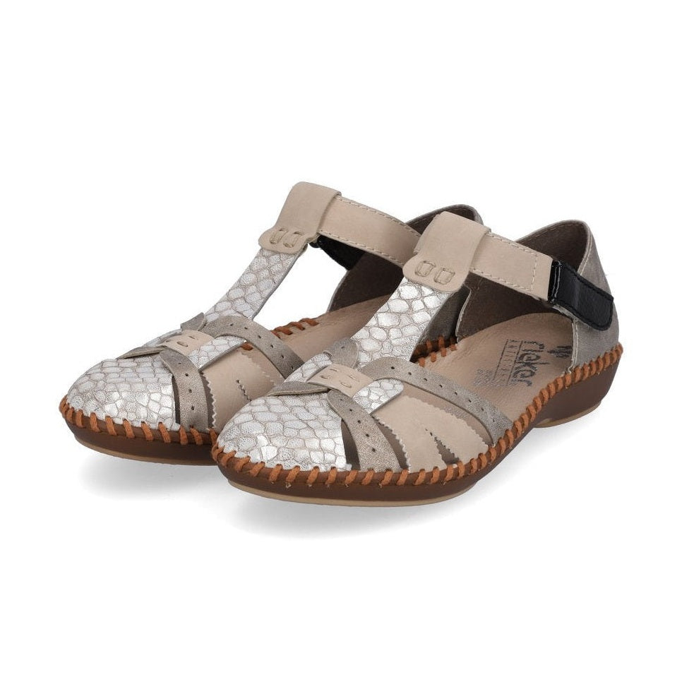Rieker Casual Bar Shoe BEIGE MULTI M1650-60
