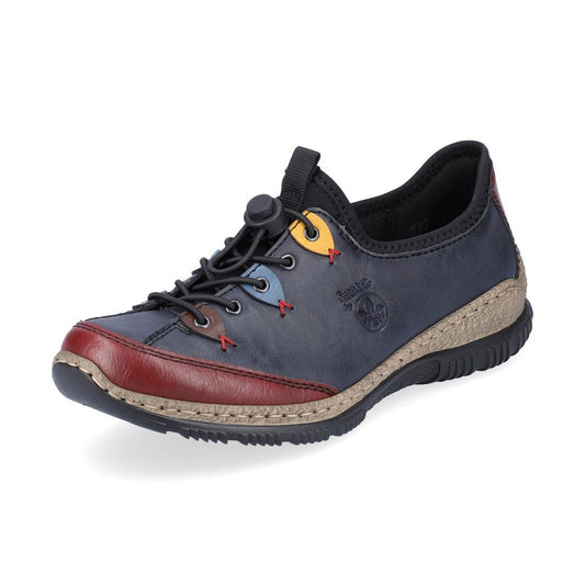 Rieker Casual Shoe N3271-35 NAVY/WINE