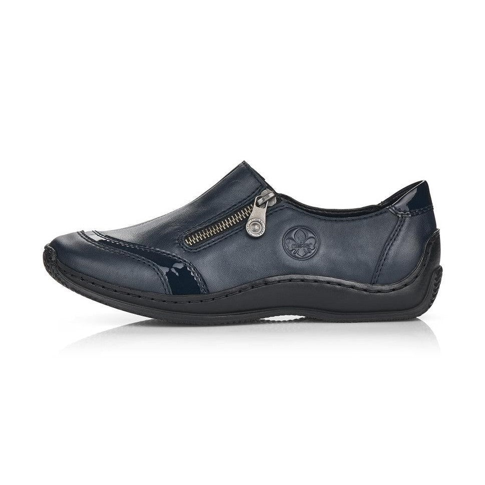 Rieker Lady's shoe with zip L1761-14 BLUE